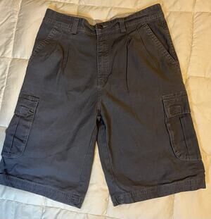 Men’s Vintage Camel Trophy Adventure Cargo Shorts Size 31 Gray Outdoor Hiking